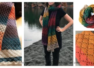 Wrap me in Diamonds Scarf Free Crochet Pattern and Video Tutorial