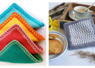 Tunisian Stitch Washcloths Free Crochet Pattern