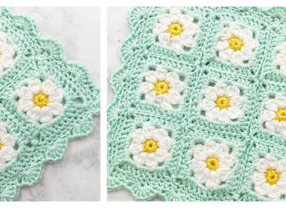 Daisy Granny Square Baby Blanket Free Crochet Pattern