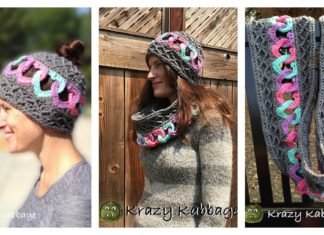 Linked Hearts Hat and Scarf Free Crochet Pattern