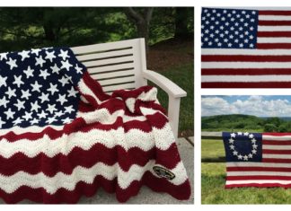 American Flag Blanket Free Crochet Pattern