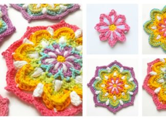 Vintage Rainbow Mandala Free Crochet Pattern