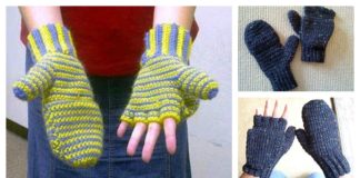 2 in 1 Fingerless Gloves & Mittens Free Crochet Pattern