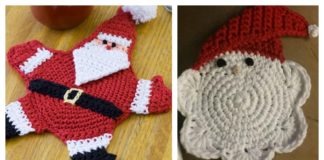 Mr Claus Coaster Free Crochet Pattern