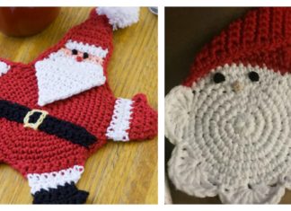 Mr Claus Coaster Free Crochet Pattern