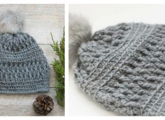 Alpaca Squishy Pom Beanie Hat Free Crochet Pattern