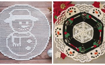 Christmas Snowmen Doily Free Crochet Pattern