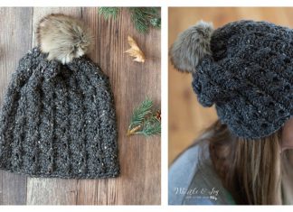 Easy Faux Cables Hat Free Crochet Pattern