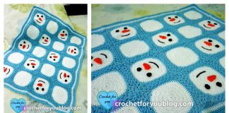 Snowman Granny Square Blanket Free Crochet Pattern