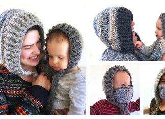 Winter Hood with Removable Mask Free Crochet Pattern