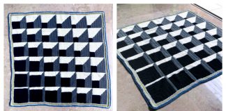 3D Illusion Cubine Blanket FREE Crochet Pattern