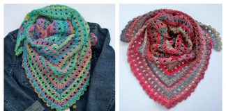 Candy Kisses Triangle Scarf Free Crochet Pattern and Video Tutorial