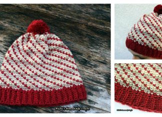 Swirly Heart Hat Free Crochet Pattern and Video Tutorial