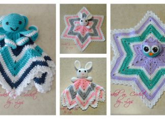 6 Point Star Baby Lovey Blanket Free Crochet Pattern