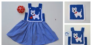 C2C Little Puppy Blue Dress Free Crochet Pattern