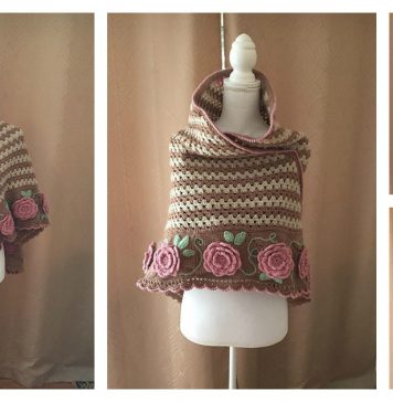 Rambling Roses Shawl Free Crochet Pattern and Video Tutorial