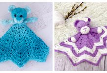 Teddy Bear Lovey Blanket Free Crochet Pattern