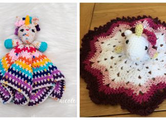 Unicorn Lovey Security Blanket Free Crochet Pattern