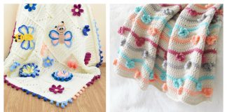 3D Flower Afghan Blanket Free Crochet Pattern