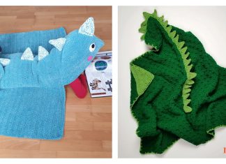 Hooded Dinosaur Blanket Free Crochet Pattern