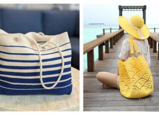 Shell Stitch Beach Tote Bag Free Crochet Pattern