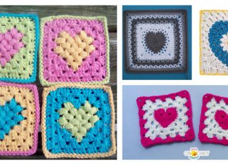 Heart Granny Square Free Crochet Pattern