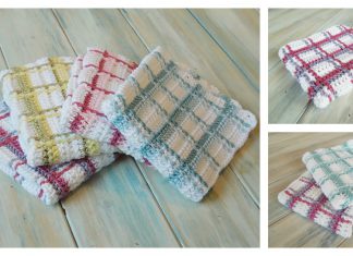 Tartan Plaid Washcloth Free Crochet Pattern and Video Tutorial