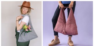 Easy Tote Bag Made with Squares Free Crochet Pattern