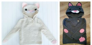 Cat Hooded Pullover Free Crochet Pattern