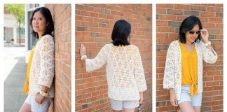 Diamond Clusters Cardigan Free Crochet Pattern