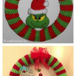 Christmas Grinch Wreath Free Crochet Pattern