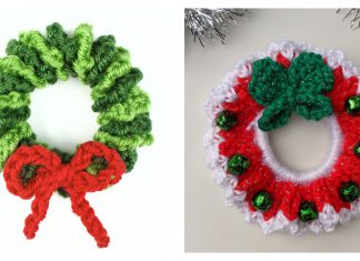 Mini Christmas Wreath Free Crochet Pattern