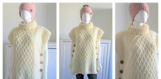 Faux Cable Poncho Free Crochet Pattern