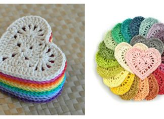 Heart Coaster Free Crochet Pattern and Paid