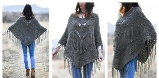 Seamless Fringed Poncho Free Crochet Pattern