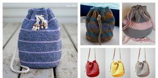 Drawstring Bucket Bag Free Crochet Pattern