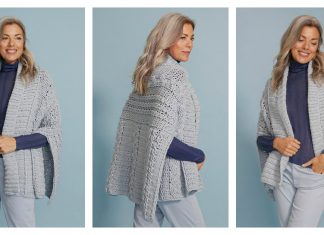Evelina Cabled Wrap Free Crochet Pattern