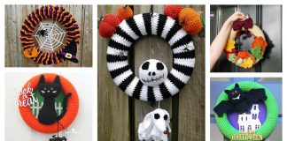 Halloween Wreath Free Crochet Pattern and Paid