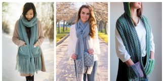 Pocket Scarf Crochet Patterns Free & Paid