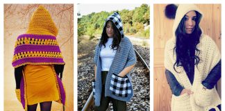 Hooded Pocket Shawl Crochet Patterns