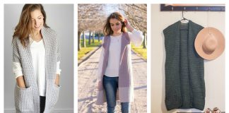 Long Sleeveless Cardigan Crochet Patterns