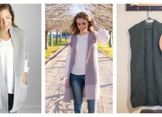 Long Sleeveless Cardigan Crochet Patterns