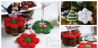 Poinsettia Coasters or Ornament Free Crochet Pattern