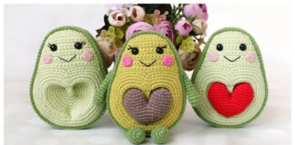 Amigurumi Avocado with Heart Seed Crochet Pattern