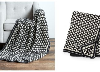 Reversible Geometric Blanket Free Crochet Pattern