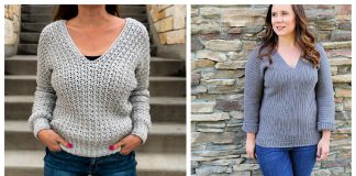 Easy Crochet V-Neck Sweater Free Patterns