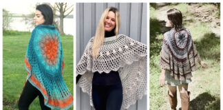 Circular Asymmetric Long Poncho Crochet Patterns