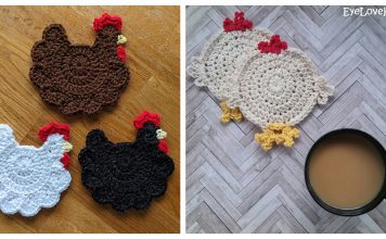 Chicken Coasters Free Crochet Pattern