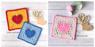 Heart Granny Square Free Crochet Pattern and Video Tutorial