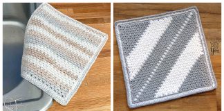 Moss Stitch Dishcloth Free Crochet Pattern